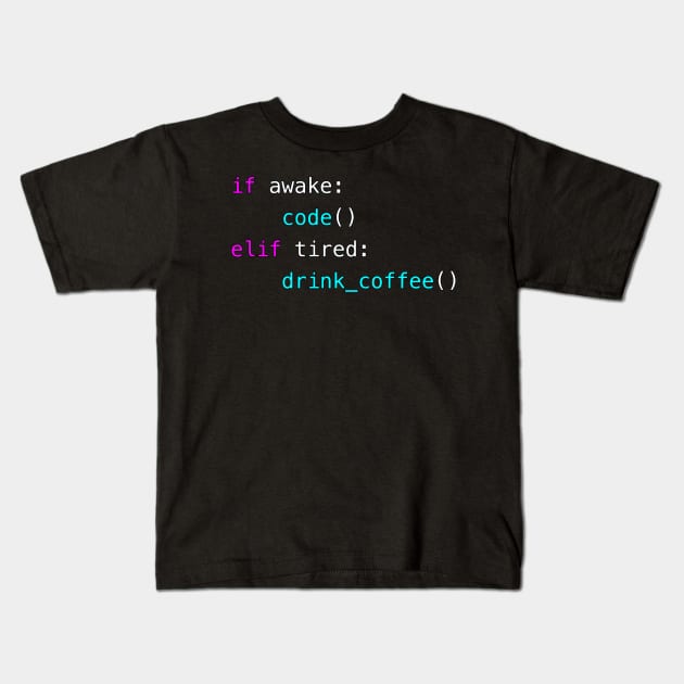 Coding Algorithm for Python Developer Kids T-Shirt by PyGeek